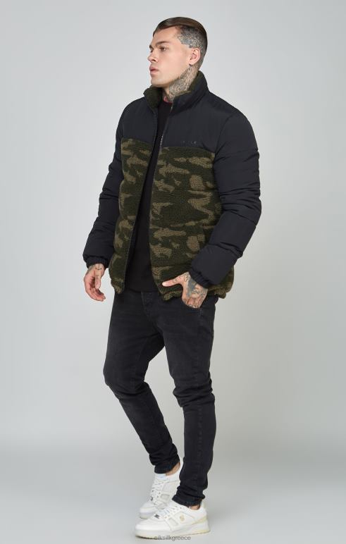 SikSilk μαύρο σέρπα μπουφάν φούσκα άνδρες ενδύματα 48N8Z485
