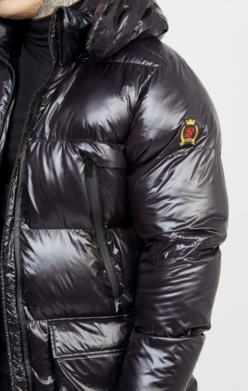 SikSilk μαύρο παλτό μάνατζερ άνδρες ενδύματα 48N8Z497