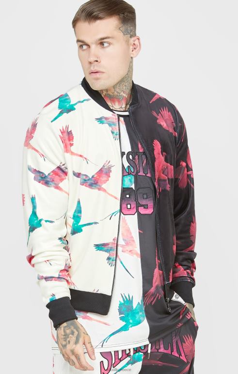 SikSilk εκρού στάμπα bomber jacket άνδρες ενδύματα 48N8Z469