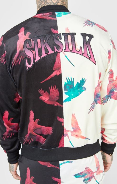 SikSilk εκρού στάμπα bomber jacket άνδρες ενδύματα 48N8Z469