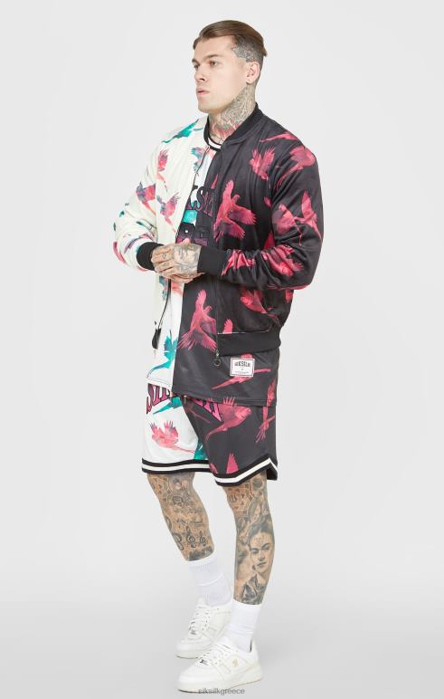 SikSilk εκρού στάμπα bomber jacket άνδρες ενδύματα 48N8Z469