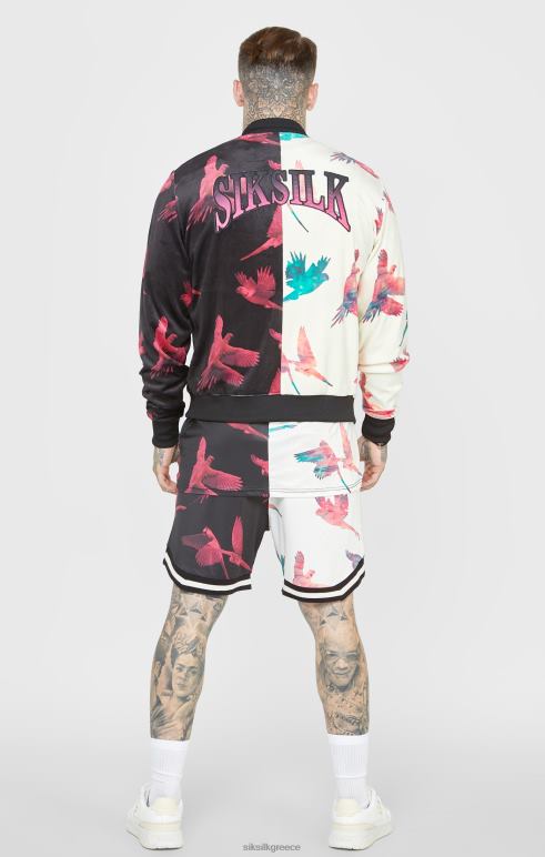 SikSilk εκρού στάμπα bomber jacket άνδρες ενδύματα 48N8Z469