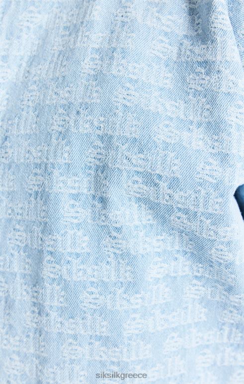 SikSilk μπλε ζακάρ τζιν bomber jacket άνδρες ενδύματα 48N8Z471