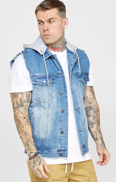 SikSilk ξέπλυμα & τζιν gilet άνδρες ενδύματα 48N8Z473