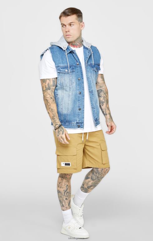 SikSilk ξέπλυμα & τζιν gilet άνδρες ενδύματα 48N8Z473