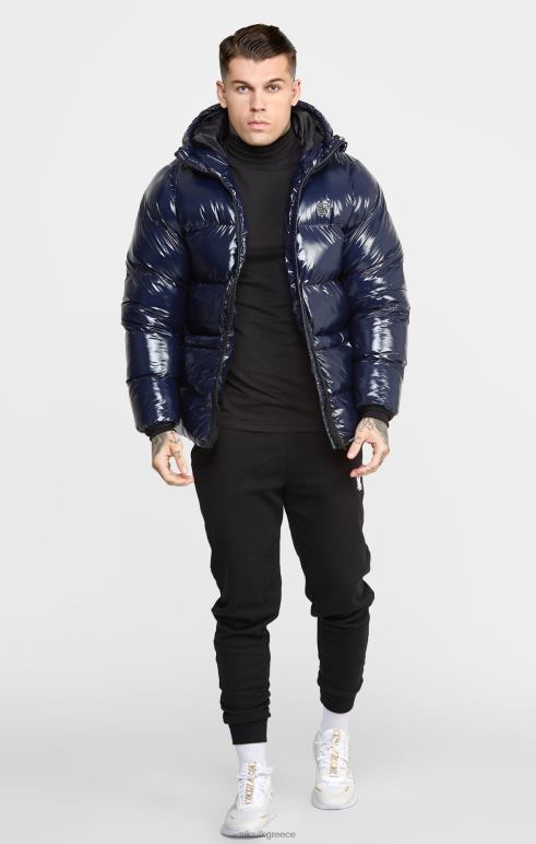 SikSilk τζάκετ navy gloss puffer άνδρες ενδύματα 48N8Z501