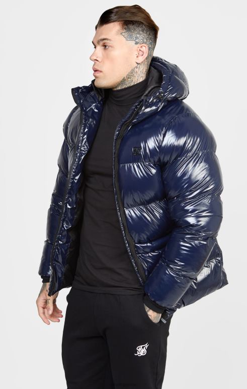 SikSilk τζάκετ navy gloss puffer άνδρες ενδύματα 48N8Z501