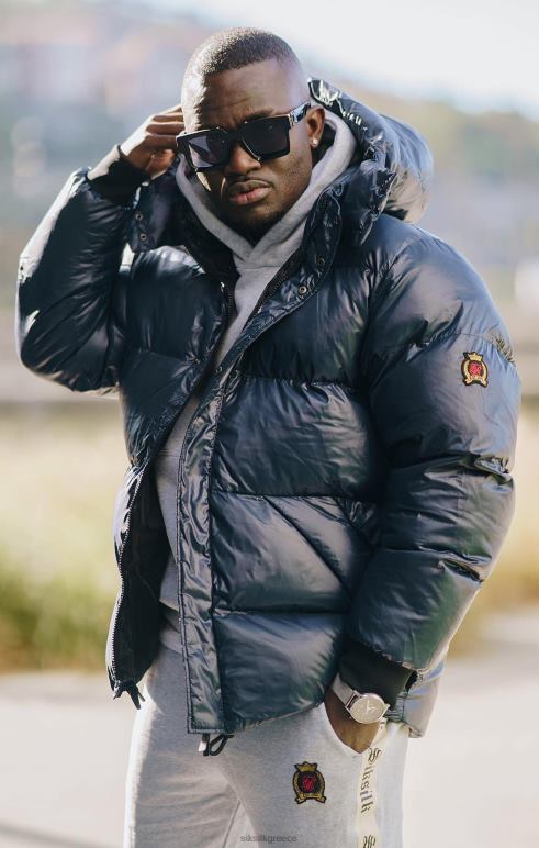 SikSilk navy puffer jacket άνδρες ενδύματα 48N8Z478