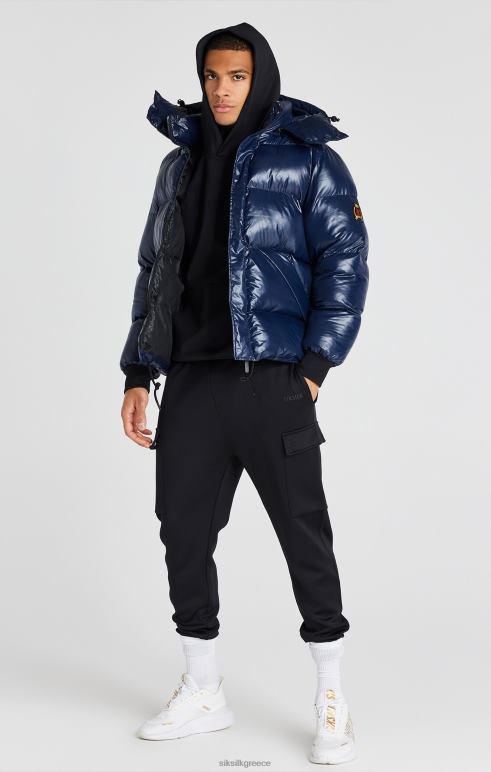 SikSilk navy puffer jacket άνδρες ενδύματα 48N8Z478