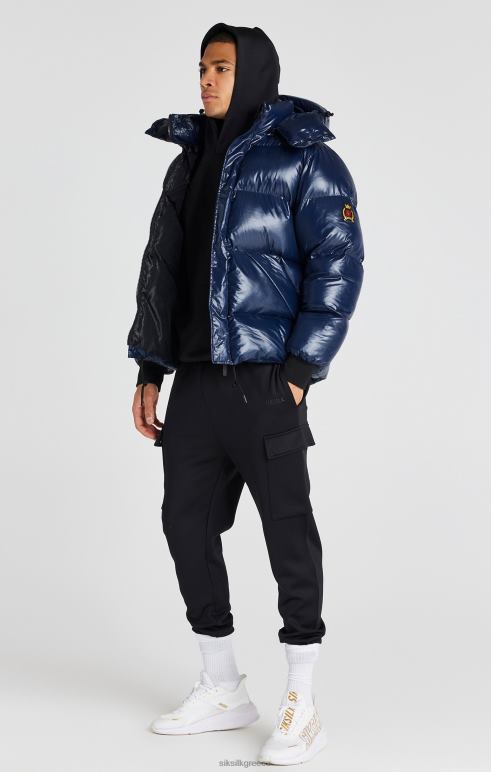 SikSilk navy puffer jacket άνδρες ενδύματα 48N8Z478